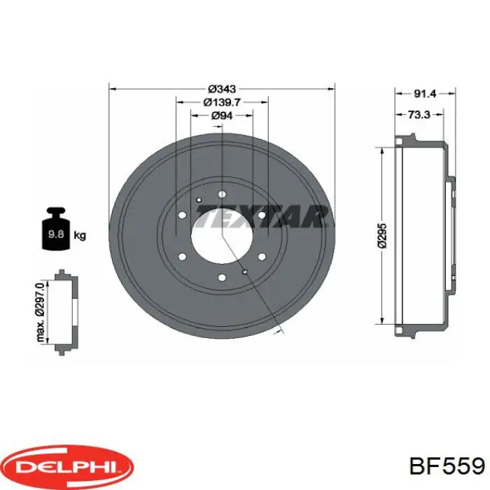 BF559 Delphi freno de tambor trasero