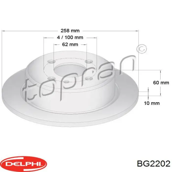 Comprar BG2202 Delphi Disco de freno trasero
