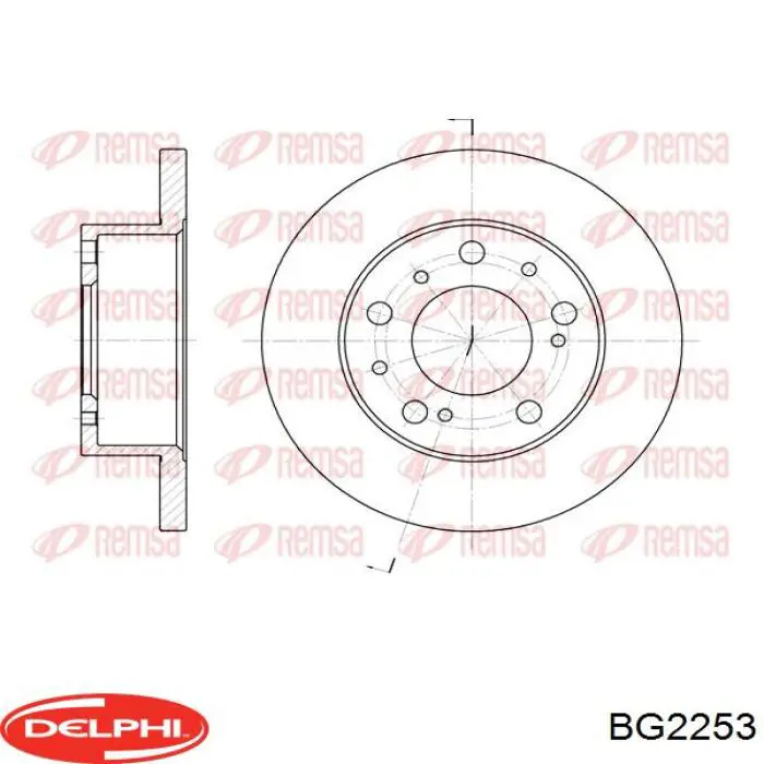 BG2253 Delphi disco de freno delantero