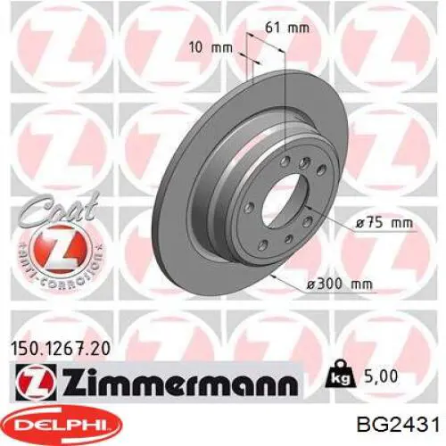 Disco de freno trasero BMW 5 E34