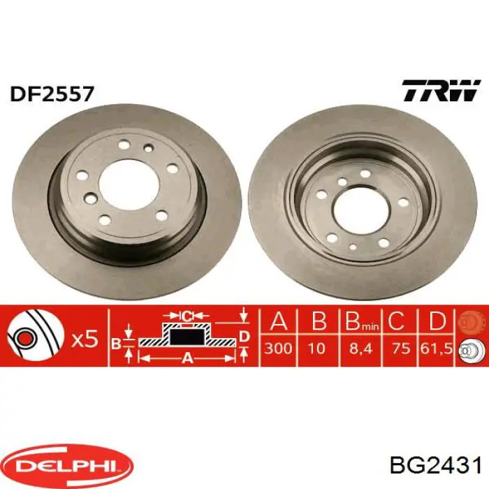 Disco de freno trasero BMW 5 E34