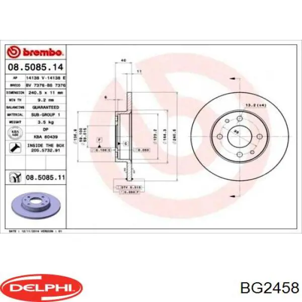 Disco de freno trasero Alfa Romeo 146 930