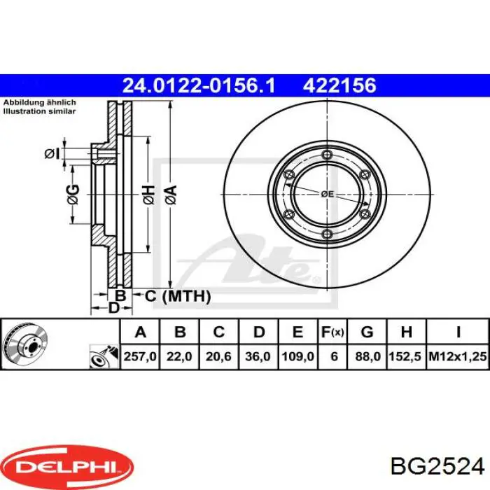 BG2524 Delphi disco de freno delantero