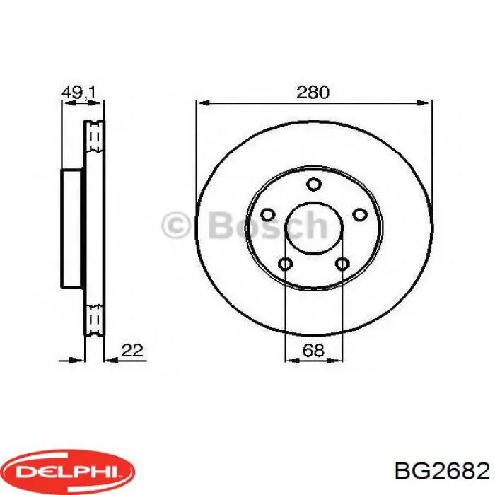 BG2682 Delphi disco de freno delantero