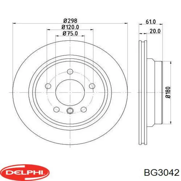 Comprar BG3042 Delphi Disco de freno trasero