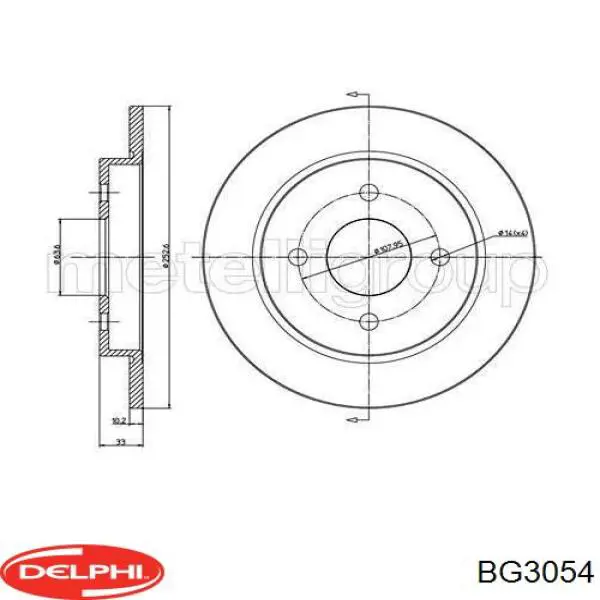 Disco de freno trasero Ford Sierra 1 GBC