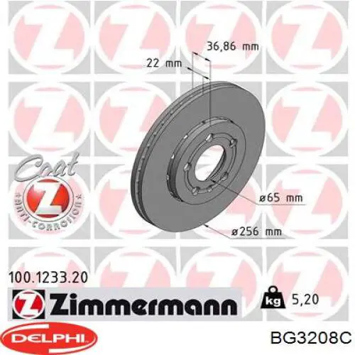 Comprar BG3208C Delphi Freno de disco delantero