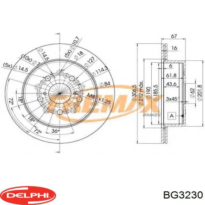 Comprar BG3230 Delphi Disco de freno trasero
