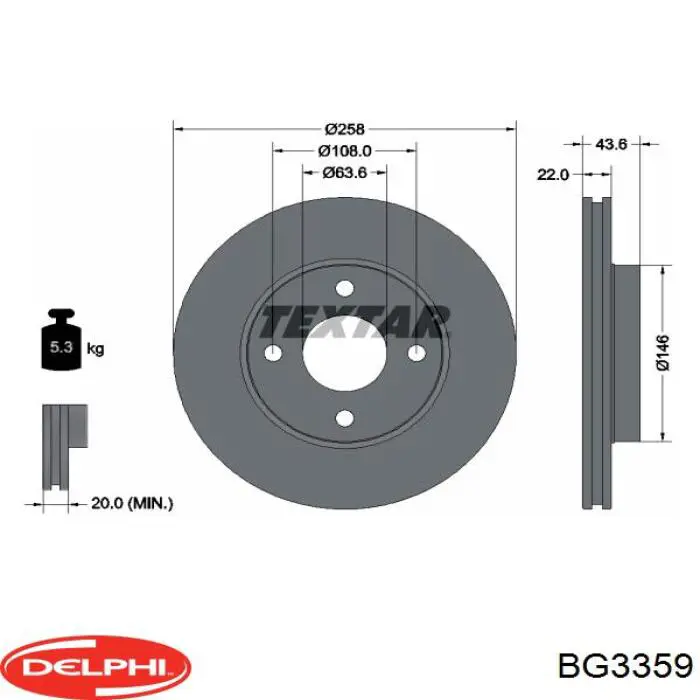 Frenos delanteros Delphi BG3359 precio, desde 39,20 EUR