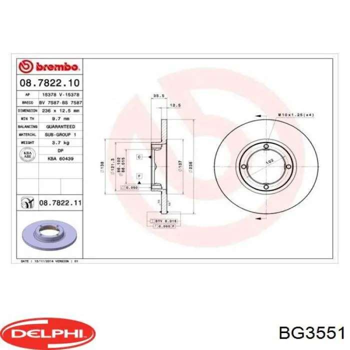 Freno de disco delantero Chevrolet Spark (Matiz) M200, M250