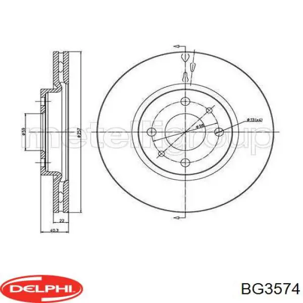 Disco de freno BG3574 Delphi