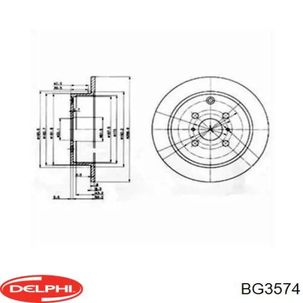 Disco de freno delantero Delphi BG3574