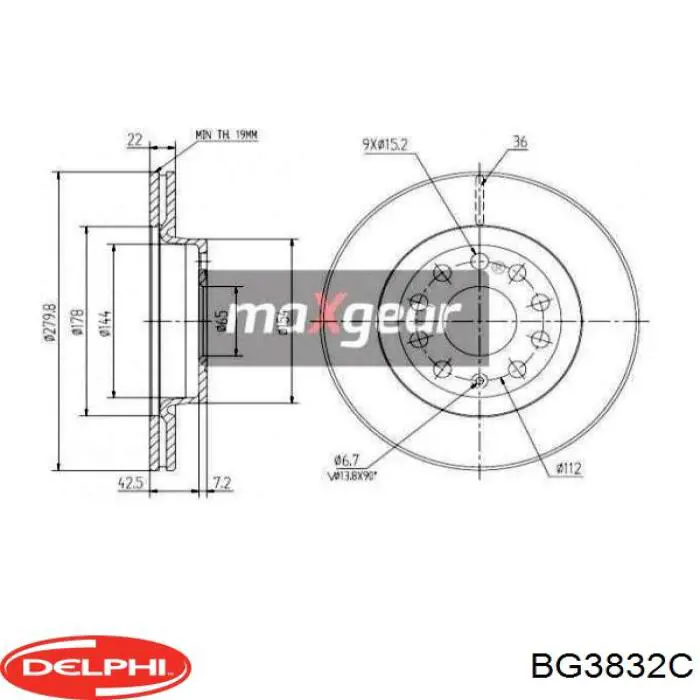 Frenos delanteros Delphi BG3832C precio, desde 40,57 EUR