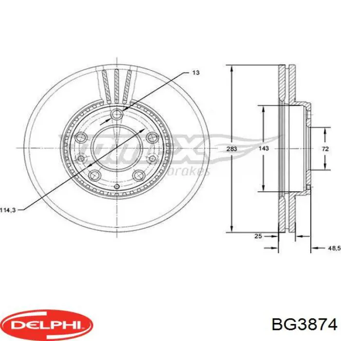 Freno de disco delantero Mazda 6 GY