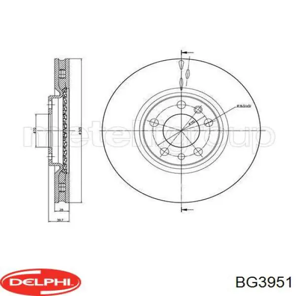 Disco de freno BG3951 Delphi