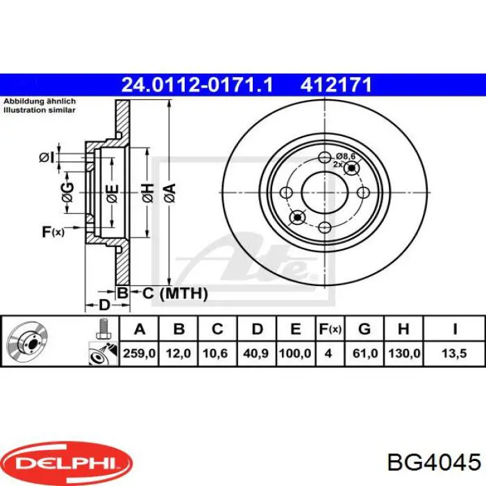 Frenos delanteros Delphi BG4045 precio, desde 31,76 EUR