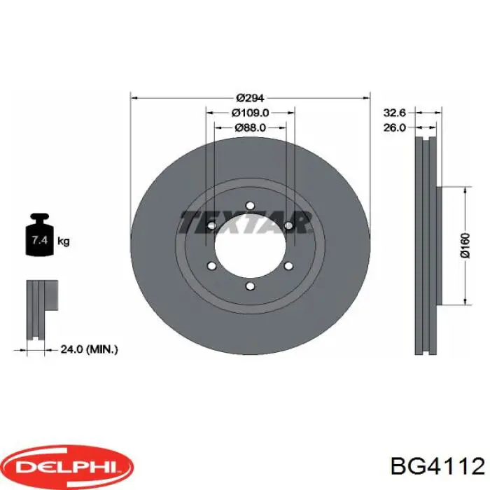 Comprar BG4112 Delphi Freno de disco delantero