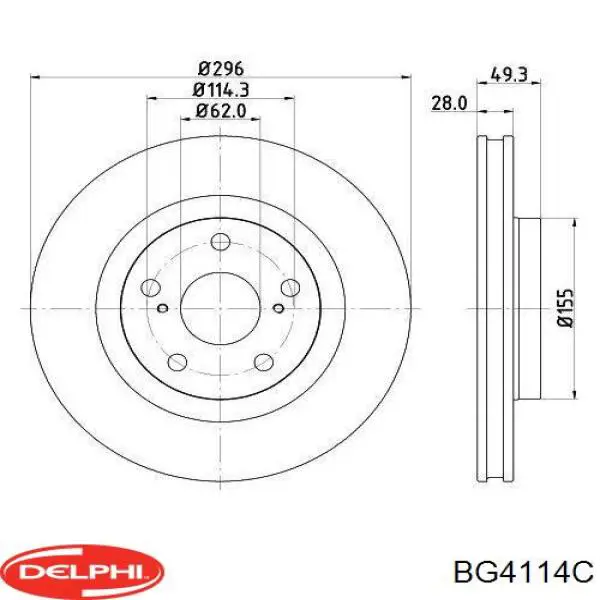 BG4114C Delphi freno de disco delantero