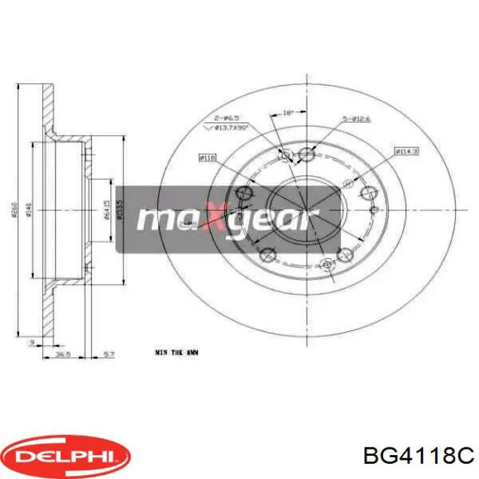 BG4118C Delphi disco de freno trasero