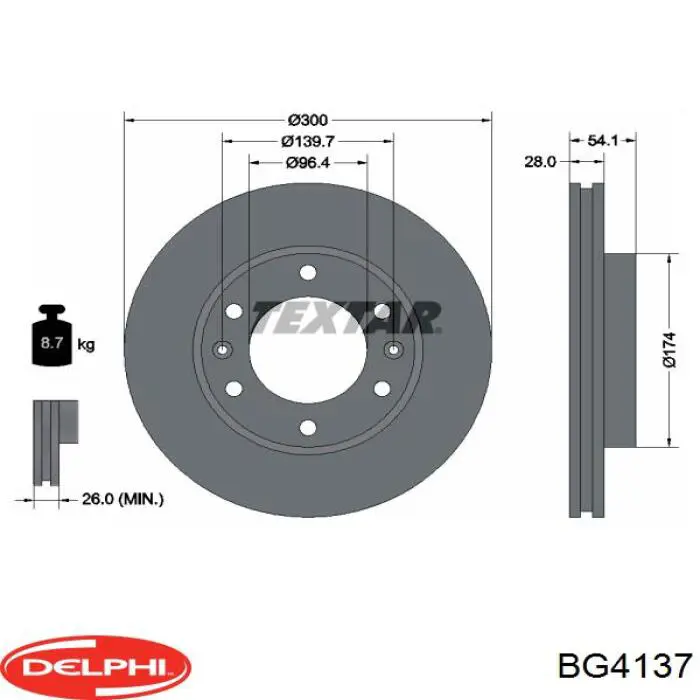 BG4137 Delphi disco de freno delantero