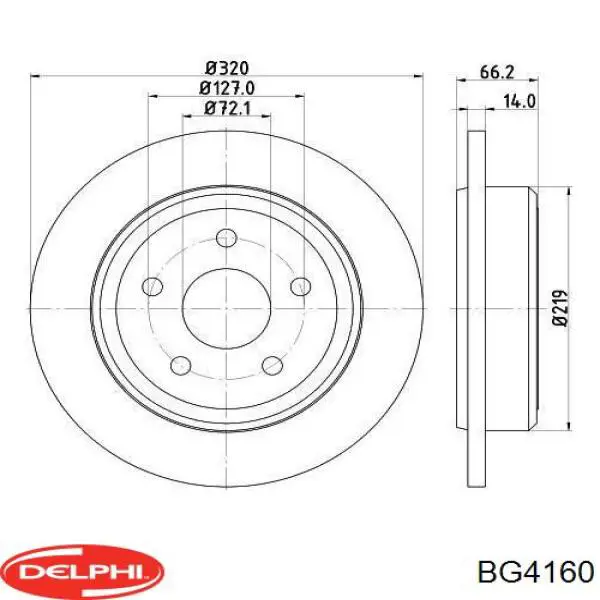 BG4160 Delphi disco de freno trasero