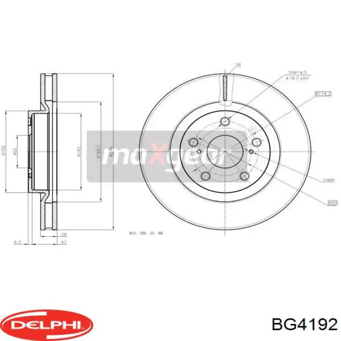 BG4192 Delphi freno de disco delantero