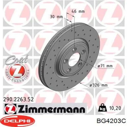 BG4203C Delphi freno de disco delantero