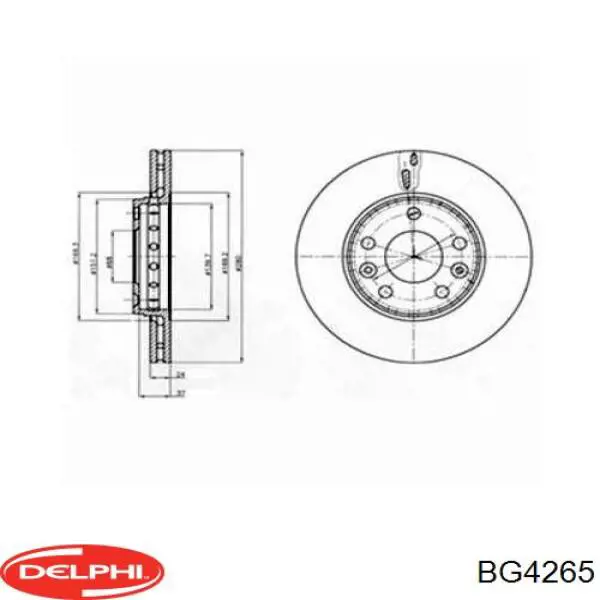 BG4265 Delphi disco de freno delantero