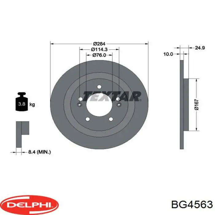 BG4563 Delphi disco de freno trasero