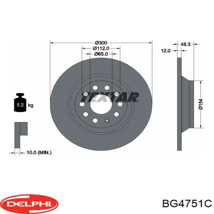 BG4751C Delphi disco de freno trasero