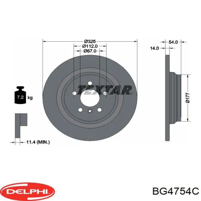 BG4754C Delphi disco de freno trasero