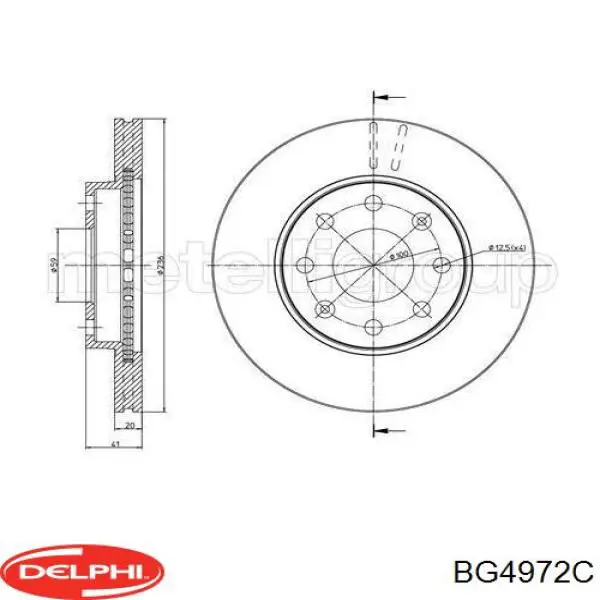 Freno de disco delantero Opel Astra 51, 52, F35, M35
