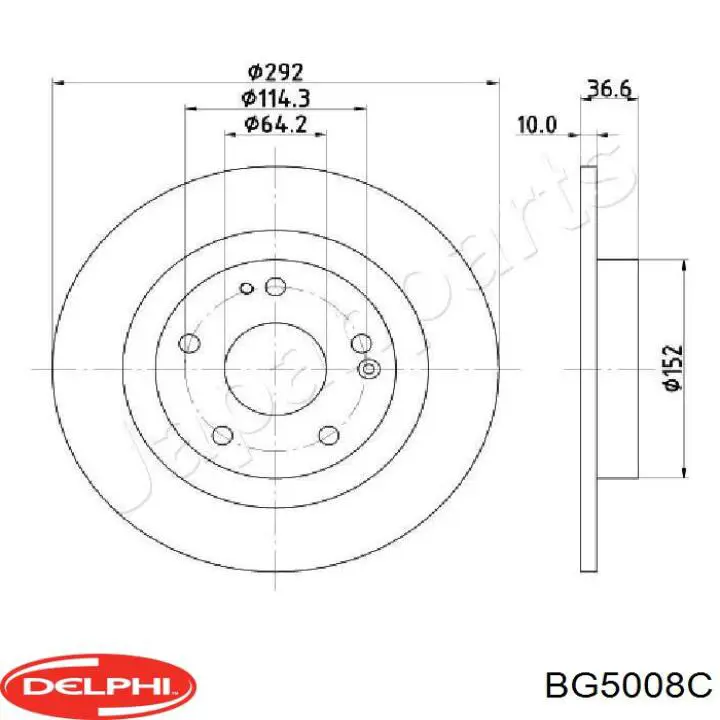BG5008C Delphi disco de freno trasero