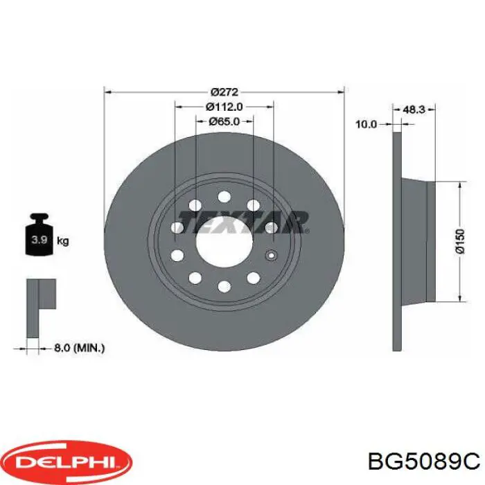 BDR286510 Open Parts disco de freno trasero