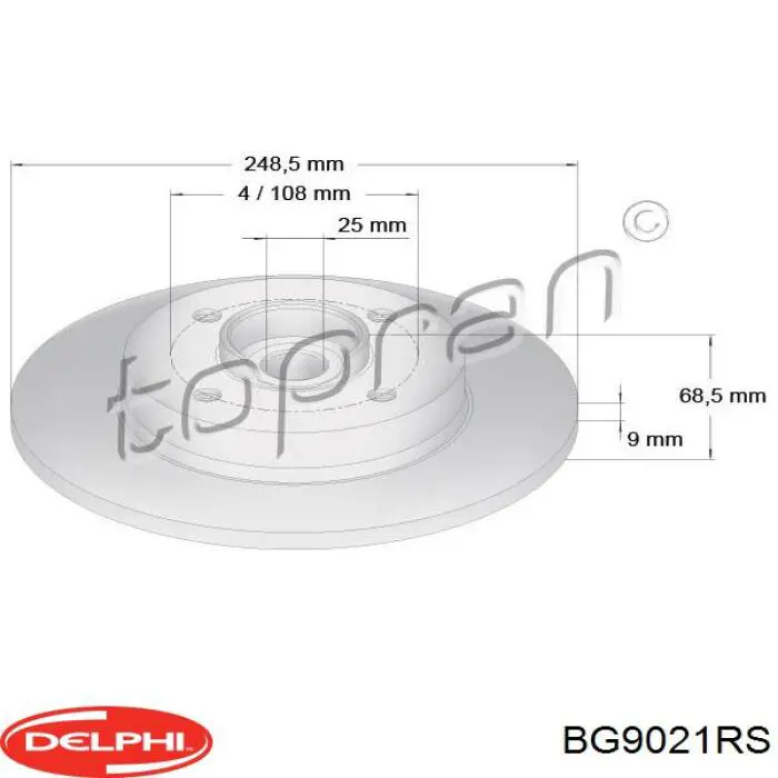 Disco de freno trasero Delphi BG9021RS precio, desde 65,73 EUR