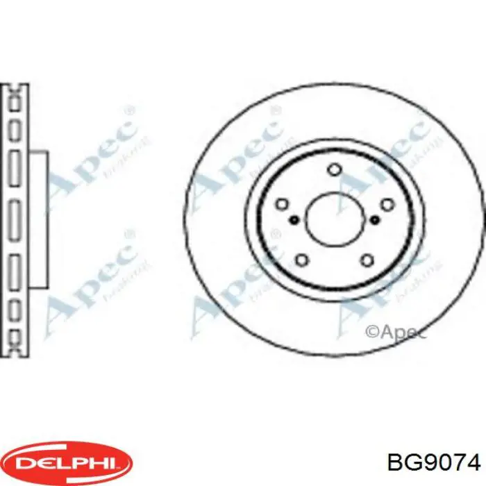 BG9074 Delphi disco de freno delantero