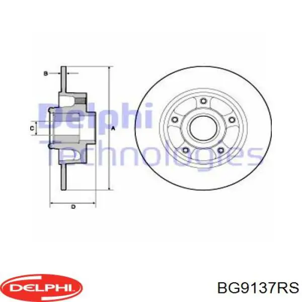 BG9137RS Delphi disco de freno trasero