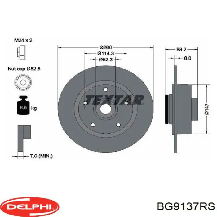 Disco de freno trasero Delphi BG9137RS precio, desde 57,55 EUR