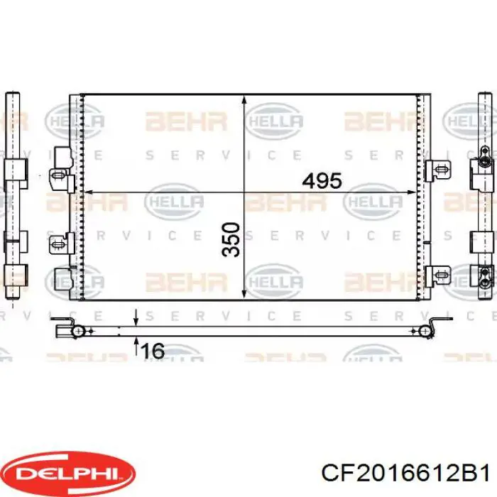 CF20166-12B1 Delphi condensador aire acondicionado