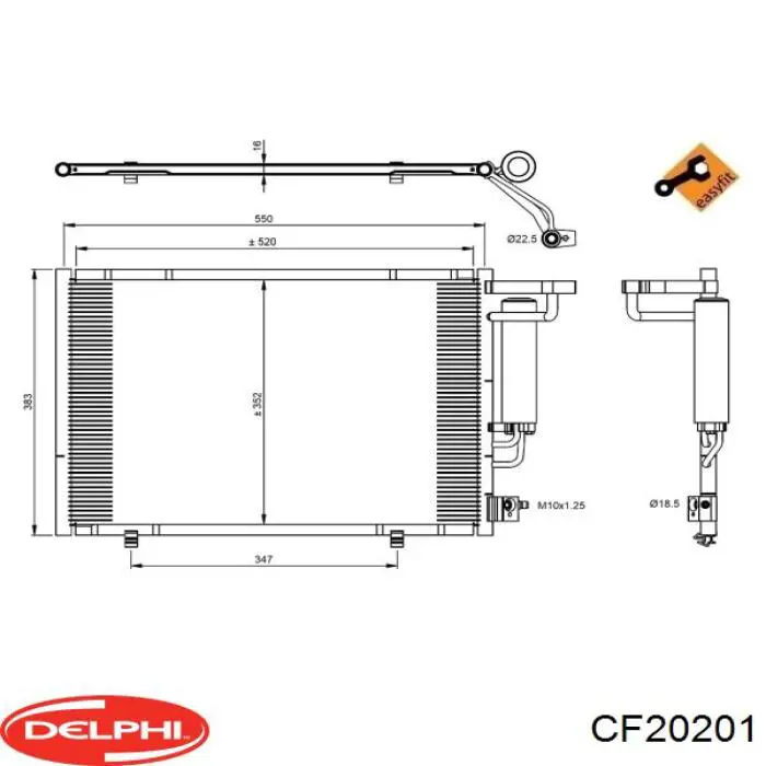 CF20201 Delphi condensador aire acondicionado