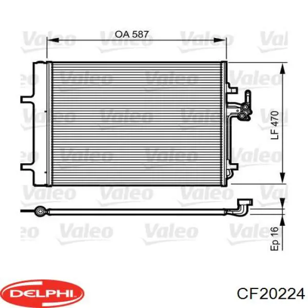 CF20224 Delphi condensador aire acondicionado