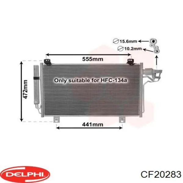 CF20283 Delphi condensador aire acondicionado