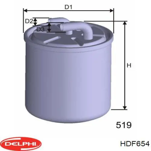 Filtro de combustible HDF654 Delphi