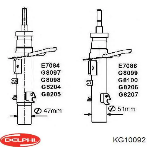 KG10092 Delphi amortiguador delantero derecho