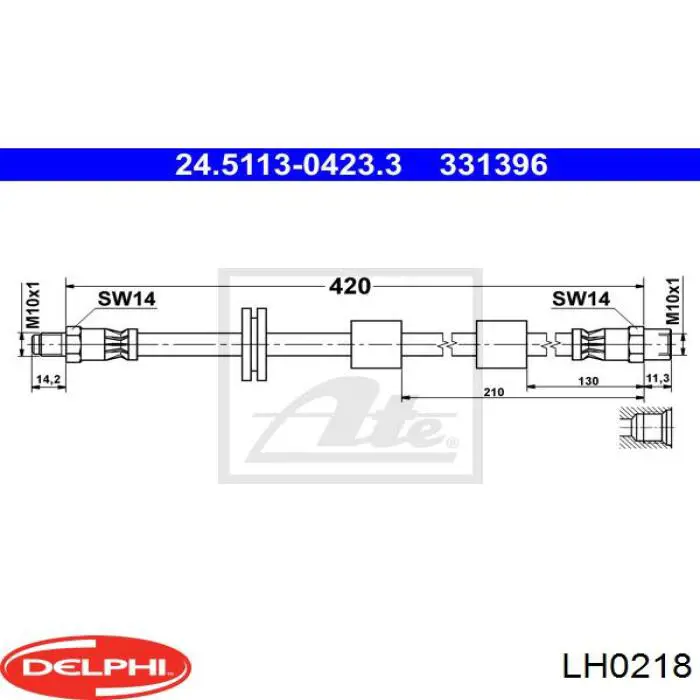 LH0218 Delphi latiguillo de freno delantero