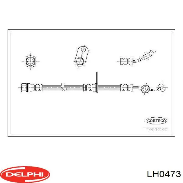 LH0473 Delphi tubo flexible de frenos delantero izquierdo