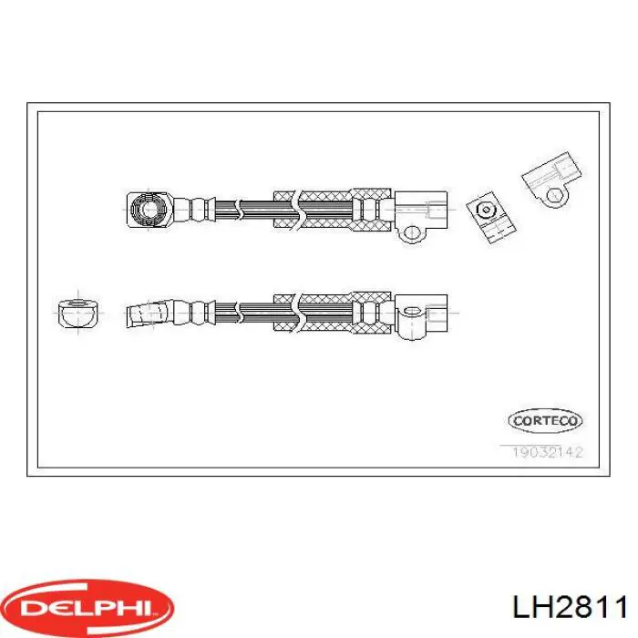 LH2811 Delphi latiguillos de freno delantero izquierdo