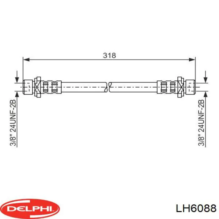 LH6088 Delphi tubo flexible de frenos trasero