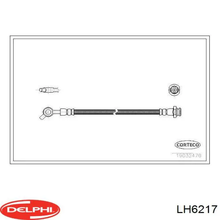 LH6217 Delphi latiguillos de freno delantero izquierdo