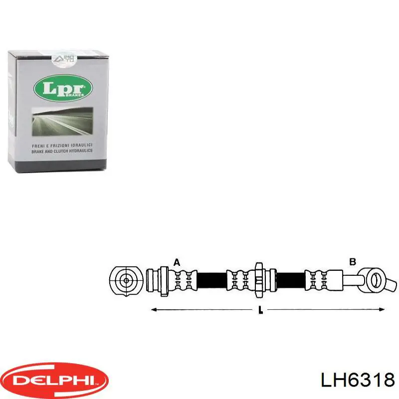 LH6318 Delphi tubo flexible de frenos delantero izquierdo